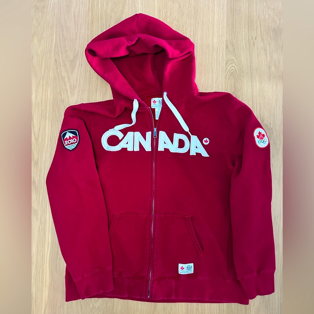 Men’s 2010 Winter Olympic Canada Full-Zip Hoodie Size XL Red/White